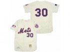 Mens Mitchell and Ness 1969 New York Mets #30 Nolan Ryan Authentic Cream Throwback MLB Jersey