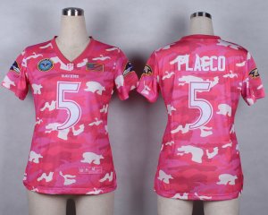 Nike Women Baltimore Ravens #5 joe flacco Salute to Service New Pink Camo jerseys