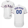 Texas Rangers White Mens Customized Flexbase Jersey