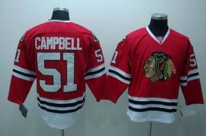 nhl chicago blackhawks #51 campbell red