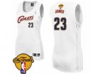 Womens Adidas Cleveland Cavaliers #23 LeBron James Swingman White Home 2017 The Finals Patch NBA Jersey