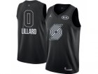 Men Nike Portland Trail Blazers #0 Damian Lillard Black NBA Jordan Swingman 2018 All-Star Game Jersey