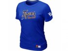 Women Detroit Tigers Nike Blue Short Sleeve Practice T-Shirt