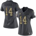 Women's Nike Pittsburgh Steelers #14 Sammie Coates Limited Black 2016 Salute to Service NFL Jersey