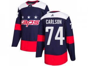 Men Adidas Washington Capitals #74 John Carlson Navy Authentic 2018 Stadium Series Stitched NHL Jersey