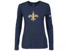 Nike New Orleans Saints Women's Of The City Long Sleeve Tri-Blend T-Shirt - D.Blue