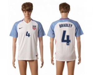 USA #4 Bradley Home Soccer Country Jersey