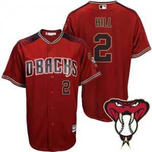 Arizona Diamondbacks #2 Aaron Hill Red Cool Base Alternate Jersey