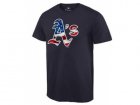 Mens Oakland Athletics USA Flag Fashion T-Shirt Navy Blue