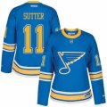 Womens Reebok St. Louis Blues #11 Brian Sutter Authentic Blue 2017 Winter Classic NHL Jersey