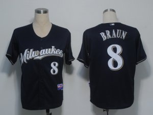 MLB Milwaukee Brewers #8 Braun Blue[Cool Base][Milwaukee]