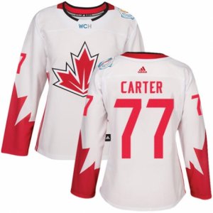 Women\'s Adidas Team Canada #77 Jeff Carter Authentic White Home 2016 World Cup Hockey Jersey