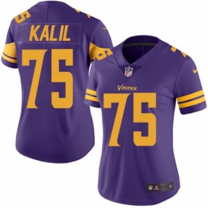 Women\'s Nike Minnesota Vikings #75 Matt Kalil Limited Purple Rush NFL Jersey