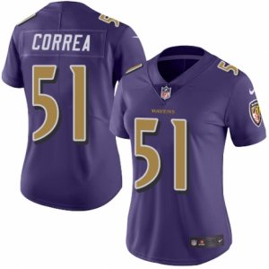 Women\'s Nike Baltimore Ravens #51 Kamalei Correa Limited Purple Rush NFL Jersey