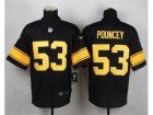 Nike Pittsburgh Steelers #53 Maurkice Pouncey Black Jerseys(Gold No Elite)