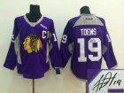 NHL Chicago Blackhawks #19 Jonathan Toews purple jerseys[signature]