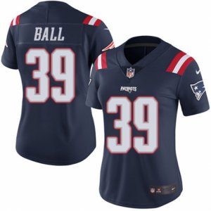 Women\'s Nike New England Patriots #39 Montee Ball Limited Navy Blue Rush NFL Jersey