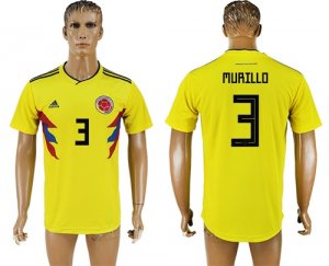 Colombia 3 MURILLO Home 2018 FIFA World Cup Thailand Soccer Jersey