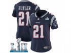 Women Nike New England Patriots #21 Malcolm Butler Navy Blue Team Color Vapor Untouchable Limited Player Super Bowl LII NFL Jersey