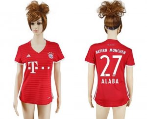 Womens Bayern Munchen #27 Alaba Home Soccer Club Jersey