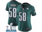 Women Nike Philadelphia Eagles #58 Jordan Hicks Midnight Green Team Color Vapor Untouchable Limited Player Super Bowl LII NFL Jersey