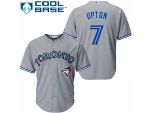 Mens Majestic Toronto Blue Jays #7 B.J. Upton Replica Grey Road MLB Jersey