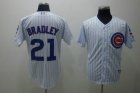 mlb chicago cubs bradley #21 white(blue strip)