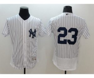 Men New York Yankees #23 Don Mattingly Majestic White stripe Flexbase Authentic Collection Player Jersey
