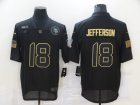 Nike Vikings #18 Justin Jefferson Black 2020 Salute To Service Limited Jersey