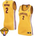 Women's Adidas Cleveland Cavaliers #2 Kyrie Irving Swingman Gold Alternate 2016 The Finals Patch NBA Jersey