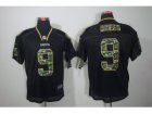 Nike New Orleans Saints #9 Drew Brees Lights Out Black Jerseys(Camo Number Elite)