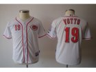 youth mlb jerseys Cincinnati Reds #19 votto white