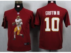 Nike Youth Washington Red Skins #10 Griffin III Red Portrait Fashion Game Jerseys