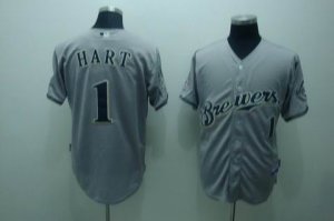 mlb milwaukee brewers #1 hart grey[cool base]