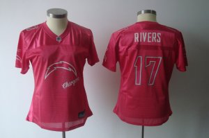 women nfl san diego chargers #17 rivers pink[2011 fem fan]