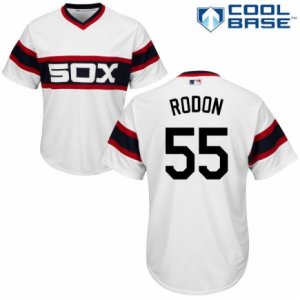 Men\'s Majestic Chicago White Sox #55 Carlos Rodon Replica White 2013 Alternate Home Cool Base MLB Jersey