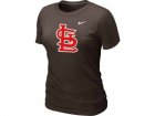 Women MLB St.Louis Cardinals Heathered Brown Nike Blended T-Shirt