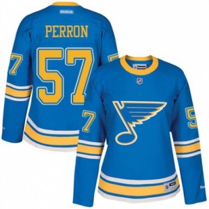 Womens Reebok St. Louis Blues #57 David Perron Authentic Blue 2017 Winter Classic NHL Jersey