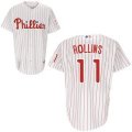 mlb philadelphia phillies #11 rolins white(red strip)