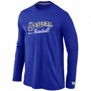 Milwaukee Brewers Long Sleeve T-Shirt Blue