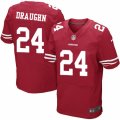 Mens Nike San Francisco 49ers #24 Shaun Draughn Elite Red Team Color NFL Jersey