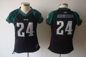 2010 women field flirt fashion nfl philadelphia eagles #24 asomugha black