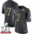 Mens Nike New England Patriots #7 Jacoby Brissett Limited Black 2016 Salute to Service Super Bowl LI 51 NFL Jersey