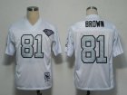 NFL Oakland Raiders #81 T.Brown Throwback white[Silvery number]