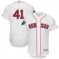 Red Sox #41 Chris Sale White 2018 World Series Flexbase Player Number Jersey