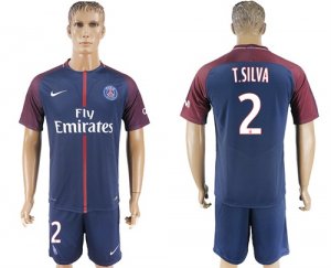 2017-18 Paris Saint-Germain 2 T.SILVA Home Soccer Jersey
