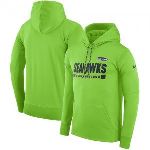 Men\'s Seattle Seahawks Nike Neon Green Sideline Team Name Performance Pullover Hoodie