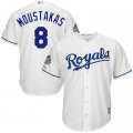 Men Kansas City Royals #8 Mike Moustakas White 2015 World Series Champions Cool Base MLB Jersey