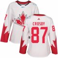 Women's Adidas Team Canada #87 Sidney Crosby Premier White Home 2016 World Cup Hockey Jersey