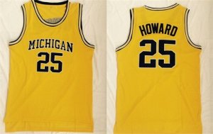 Michigan Wolverines #25 Juwan Howard Yellow Mesh College Basketball Jersey